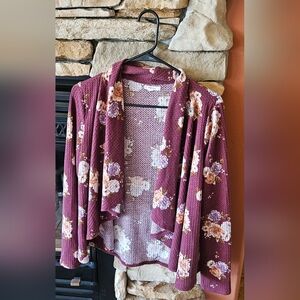 Floral cardigan, small, button detail